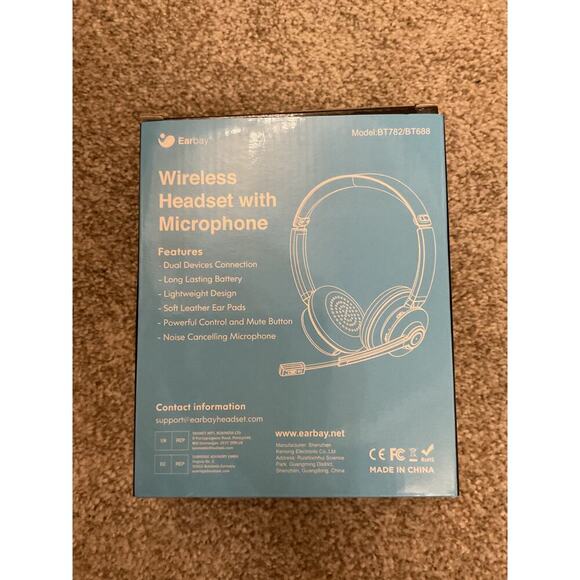 NIB Earbay BT782 Black/Gold Noise Cancelling Wireless Headphones w/Microphone - Picture 2 of 5